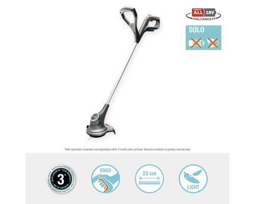 Accu grastrimmer, 18 volt, snijbreedte 23 cm