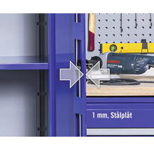 INDUSTRIAL Opbergkastkast 100 cm blauw-grijs (2 deuren, 3 legplanken)-thumb-6