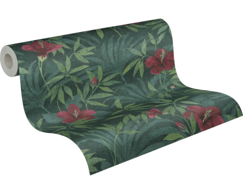 Behangrol met planten- en bloemenpatroon