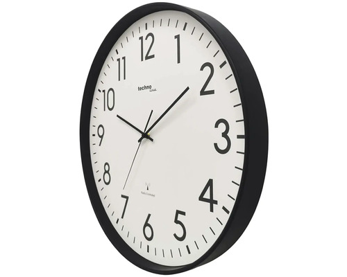 Wandklok met radiografische besturing en zwarte lijst