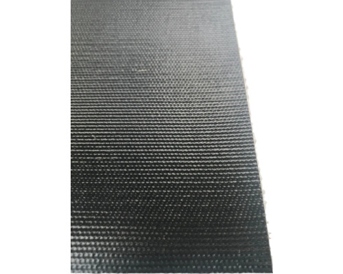 Close-up van een zwart tapijt met geweven textuur