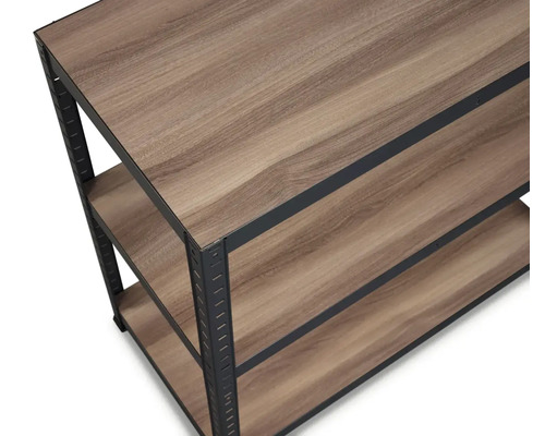 Stellingkast met metalen frame en houten planken