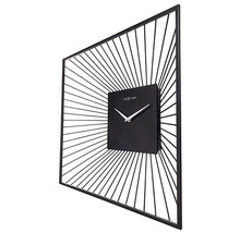 Rechthoekige wandklok met abstracte lijnen en NexTime Logo