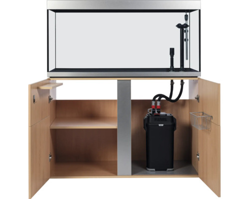 Aquarium met onderkast en extern filter