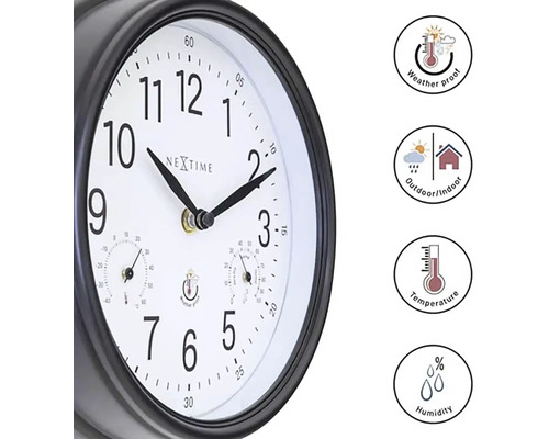 Nextime wandklok met thermometer en hygrometer