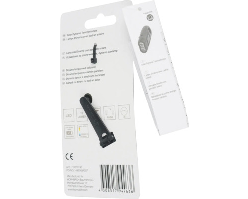 Solar Dynamo zaklamp in verpakking