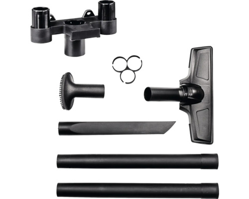 Accessoireset voor stofzuiger met verschillende mondstukken en buizen