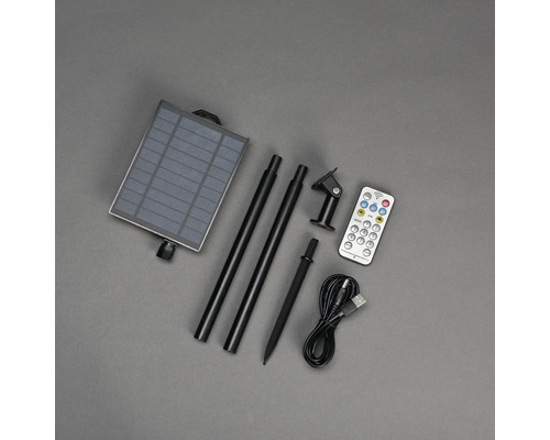 Solar lamp accessoires met zonnepaneel, grondpen, USB-kabel en afstandsbediening