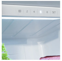 Interieur van een koelkast met temperatuurregelaar