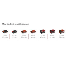 Accuduur van verschillende accu's met verschillend vermogen