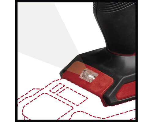 Detailopname van een accuhefter met ledverlichting