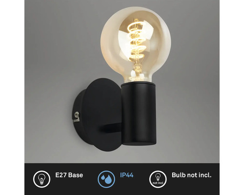 Wandlamp met E27 fitting, beschermingsklasse IP44, lamp niet inbegrepen