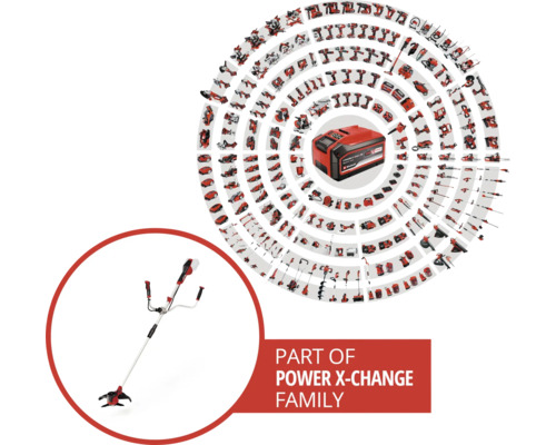 Einhell Power X-Change productfamilie met accu en grastrimmer