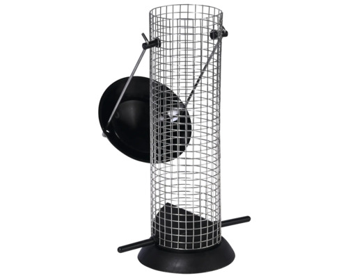 Metalen vogelvoederhuis met voederbak