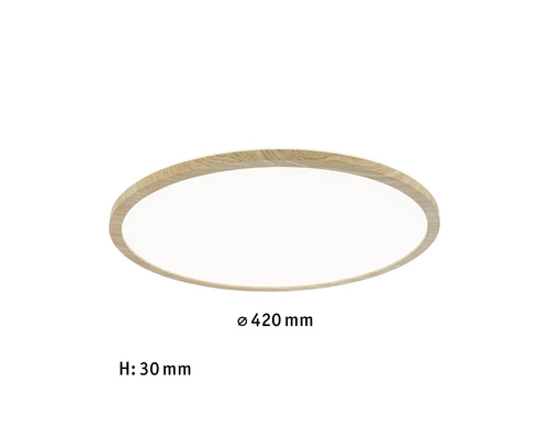 Ronde plafondlamp met houten frame, diameter 420 millimeter