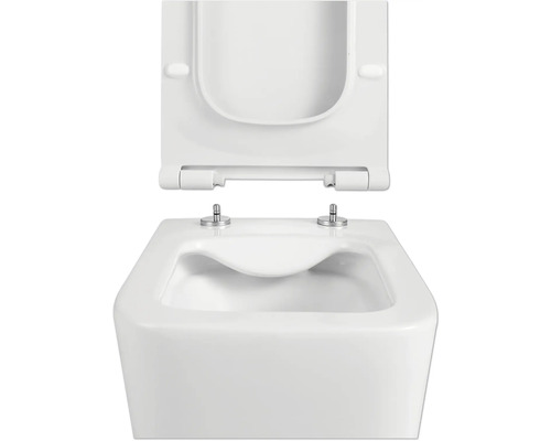 Keramisch toilet met open toiletdeksel