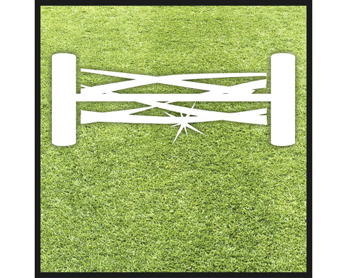 Symbool voor beschadigde omheining op gazon