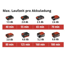 Accuduur van verschillende accucapaciteiten