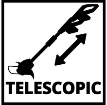 Telescopische grastrimmer symbool