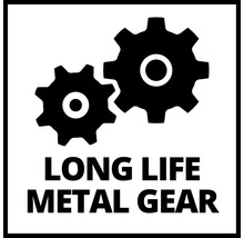 Symbool voor lange levensduur van metalen tandwielen