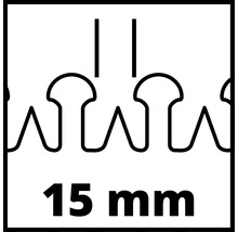 Symbool voor 15 millimeter krambreedte