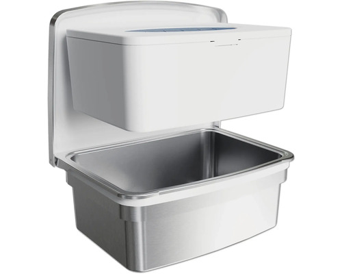 Wandluieremmer met roestvrijstalen bak