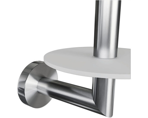 Toiletpapierhouder van metaal met plank