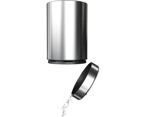 Roestvrijstalen zeepdispenser met open reservoir en zeep