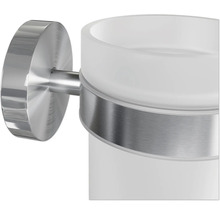 Wandbekerhouder voor tandenborstels van metaal en glas