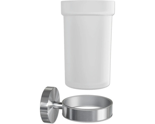 Tandenborstelbeker met wandhouder van roestvrij staal