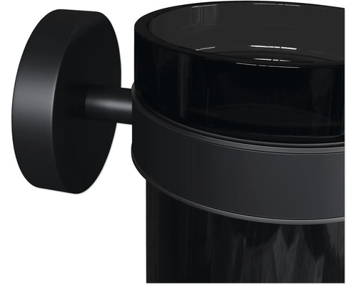 Zwarte tandenborstelbeker voor wandmontage