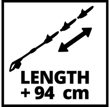 Symbool voor een lans die 94 centimeter kan worden verlengd