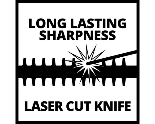 Symbool voor lange levensduur en scherpte door lasergesneden mes