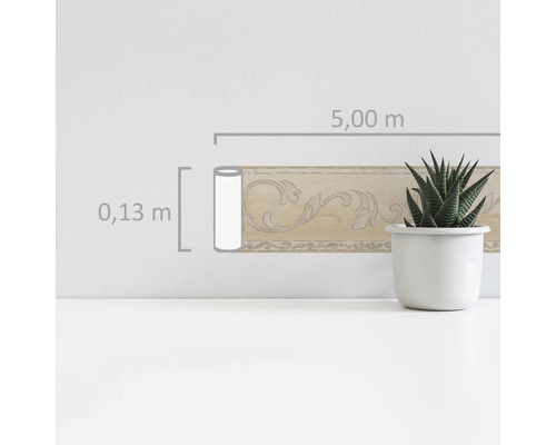 Borderrand met bloemmotief, 5,00 m lang en 0,13 m breed