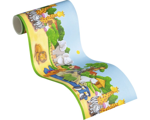 Behangrand met dierenmotieven voor kinderkamer