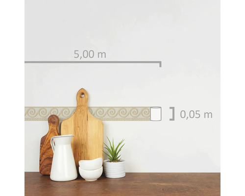 Decoratieve randsticker met Grieks meandermotief, 5,00 meter lang en 0,05 meter breed