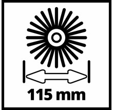 Symbool voor een diameter van 115 millimeter