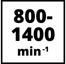 800 tot 1400 omwentelingen per minuut