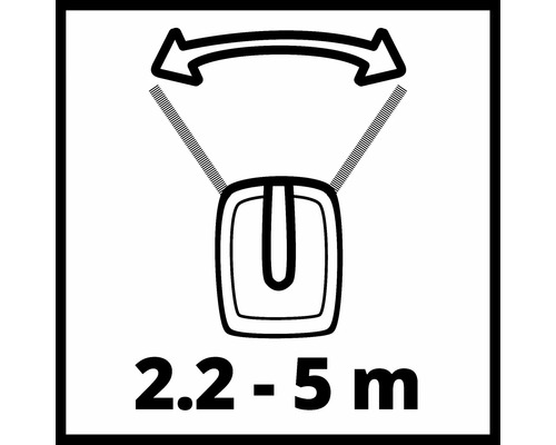Slaglengte instelbaar tussen 2.2 en 5 meter