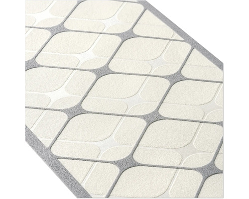 Detailopname van een tapijttegel met geometrisch patroon