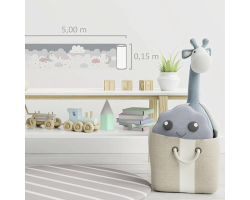 Borduur met wolken-, maan- en sterrenpatroon, lengte 5 meter, breedte 0,15 meter