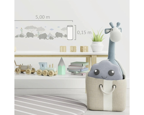 Wanddecoratie met olifantenmotief, lengte 5,00 meter, hoogte 0,15 meter