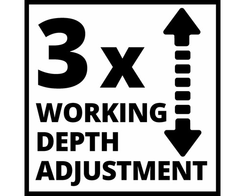 Symbool voor drievoudige werkdiepte-instelling