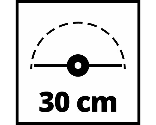 Symbool voor een zwenkbereik van 30 centimeter