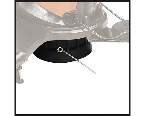 Gedetailleerd aanzicht van een grastrimmer met trimmerkop