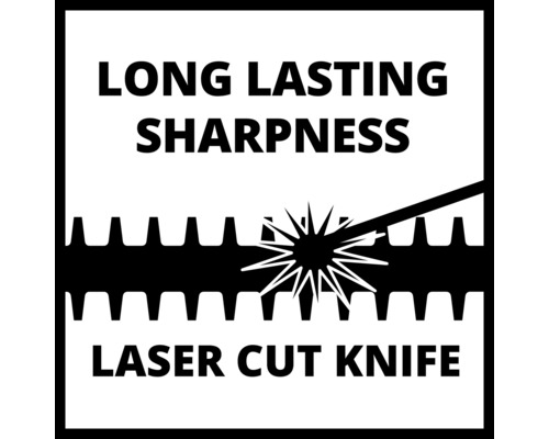 Symbool voor langdurige scherpte door lasermes