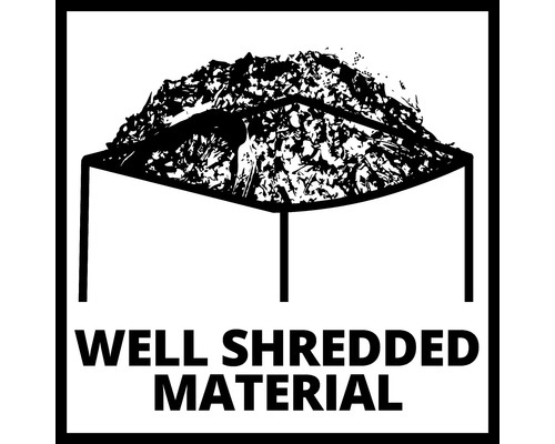 Symbool voor goed versnipperd materiaal