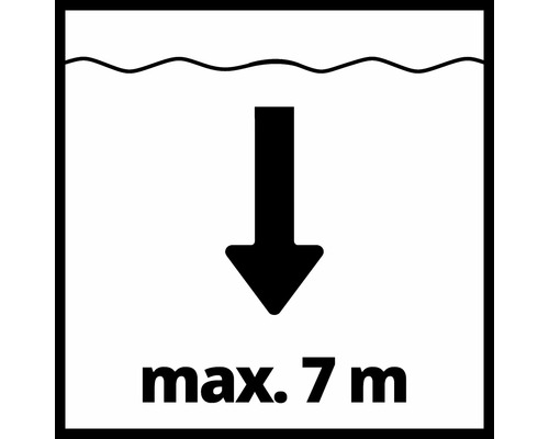 Maximale dompeldiepte 7 meter symbool