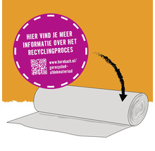 Recyclingproces informatie bij afdekmateriaal rol