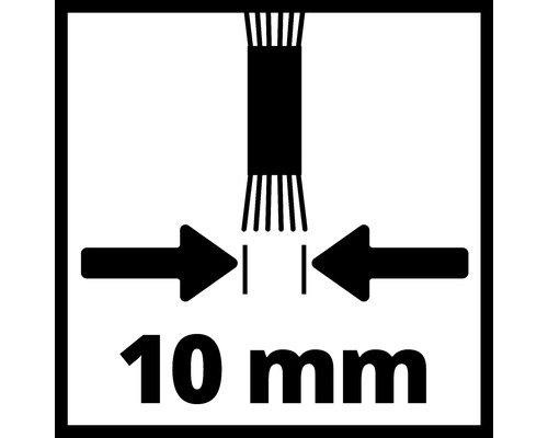 Symbool voor minimale afstand van 10 millimeter